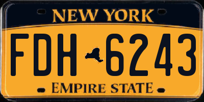 NY license plate FDH6243