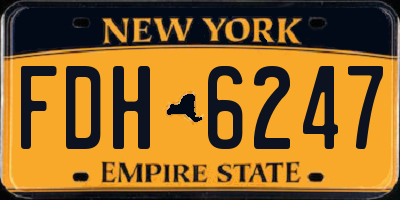 NY license plate FDH6247