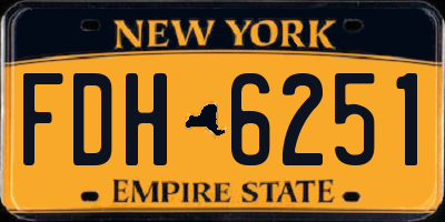 NY license plate FDH6251