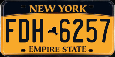 NY license plate FDH6257