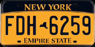NY license plate FDH6259