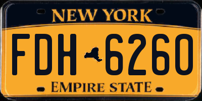 NY license plate FDH6260
