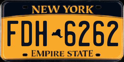NY license plate FDH6262