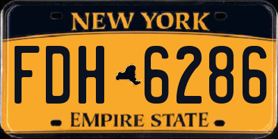 NY license plate FDH6286