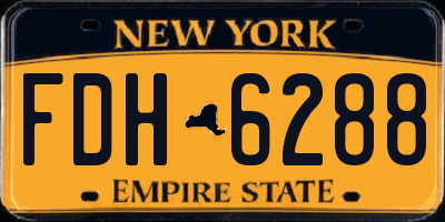 NY license plate FDH6288