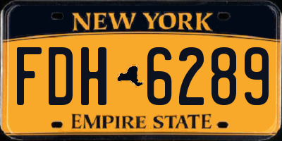 NY license plate FDH6289