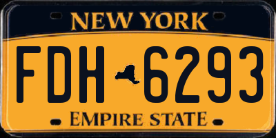 NY license plate FDH6293