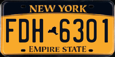 NY license plate FDH6301