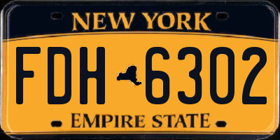 NY license plate FDH6302