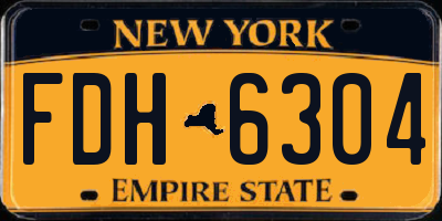 NY license plate FDH6304