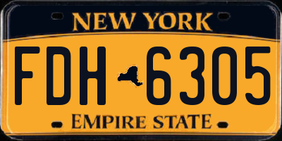 NY license plate FDH6305