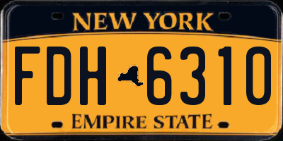 NY license plate FDH6310