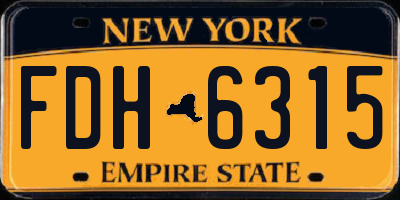 NY license plate FDH6315