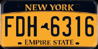 NY license plate FDH6316