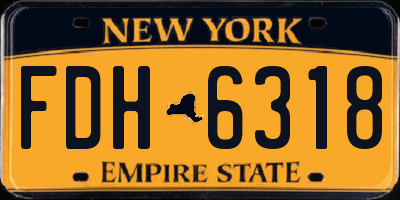 NY license plate FDH6318
