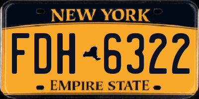 NY license plate FDH6322