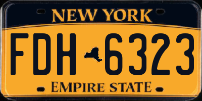 NY license plate FDH6323