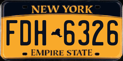 NY license plate FDH6326