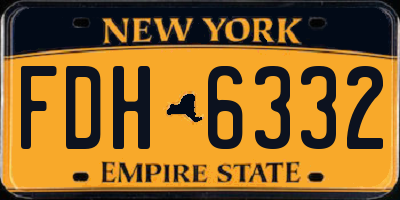 NY license plate FDH6332