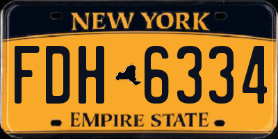NY license plate FDH6334