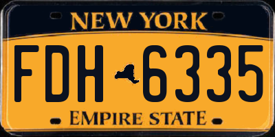 NY license plate FDH6335