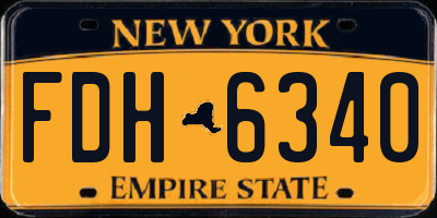 NY license plate FDH6340