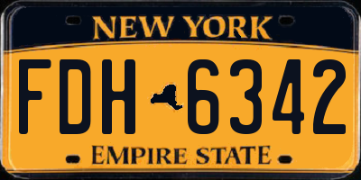 NY license plate FDH6342