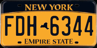 NY license plate FDH6344