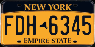 NY license plate FDH6345