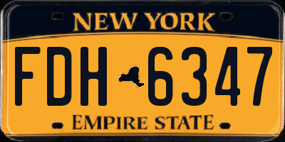 NY license plate FDH6347