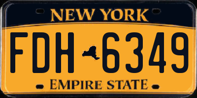 NY license plate FDH6349