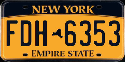 NY license plate FDH6353