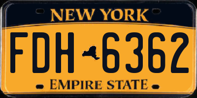 NY license plate FDH6362