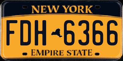 NY license plate FDH6366