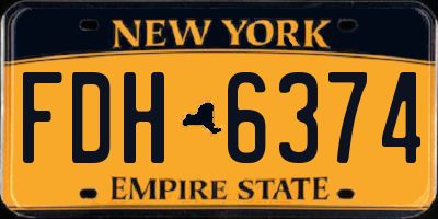 NY license plate FDH6374