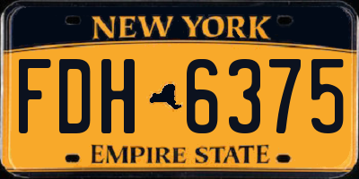 NY license plate FDH6375