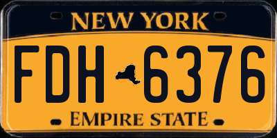 NY license plate FDH6376