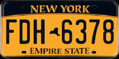 NY license plate FDH6378