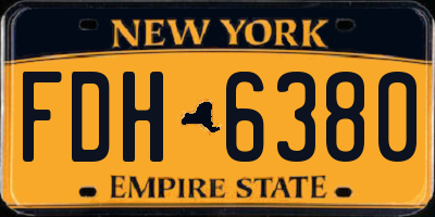 NY license plate FDH6380