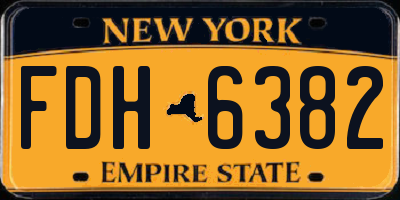 NY license plate FDH6382