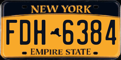 NY license plate FDH6384