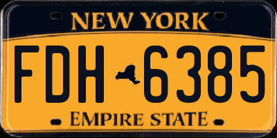 NY license plate FDH6385
