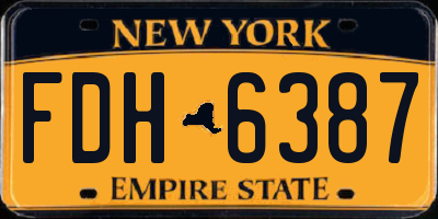 NY license plate FDH6387