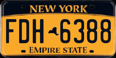 NY license plate FDH6388