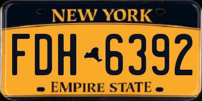 NY license plate FDH6392
