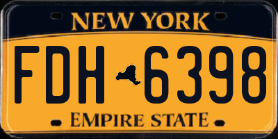 NY license plate FDH6398