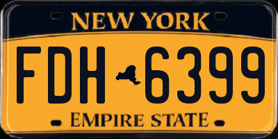 NY license plate FDH6399
