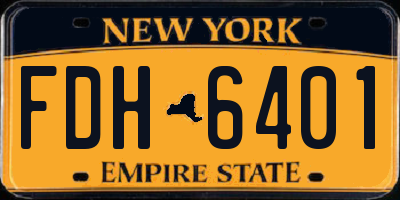 NY license plate FDH6401