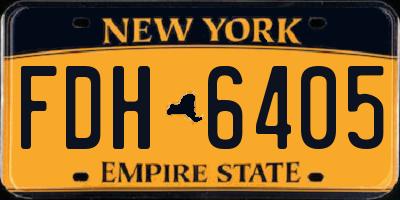 NY license plate FDH6405