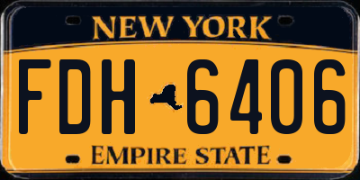 NY license plate FDH6406